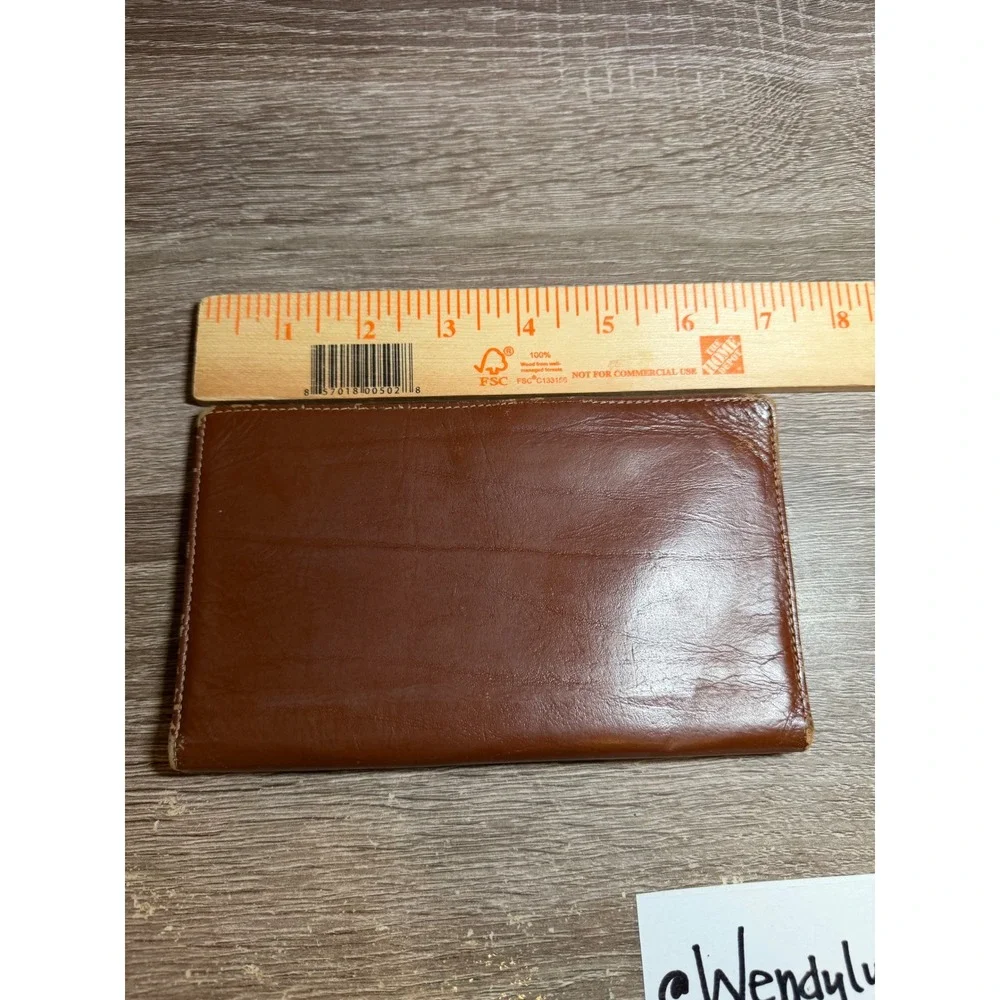 Day-Timer Wallet Organizer Western Saddle Leather Cognac Brown Pocket Senior